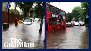 London hit by severe flooding after torrential rainfall [upl. by Tollman642]