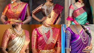 Designer Silk Saree Blouse Designs  25 Amazing Blouse Work Designs For Pattu Sarees [upl. by Anilam]