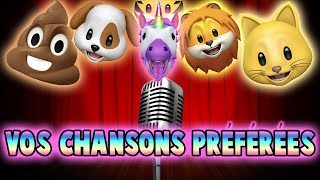 LES ANIMOJIS CHANTENT 10 CHANSONS EN 2MN [upl. by Arreic]