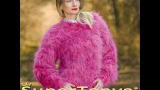 Fuzzy pink handmade mohair sweater by SuperTanya [upl. by Aibos452]