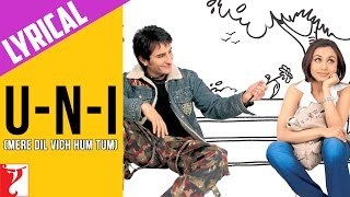 Lyrical UnI Mere Dil Vich Hum Tum Song with Lyrics  Hum Tum  Saif Ali Khan  Rani Mukerji [upl. by Salhcin]