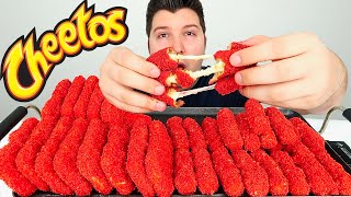 HOT CHEETOS MOZZARELLA STICKS amp HASH BROWNS • Mukbang amp Recipe [upl. by Ecirtap215]