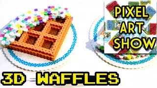 3D Perler Bead Waffles Tutorial  Pixel Art Show [upl. by Akienom]