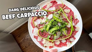 Making Beef Carpaccio at Home Raw Italianstyle Beef [upl. by Tucky]