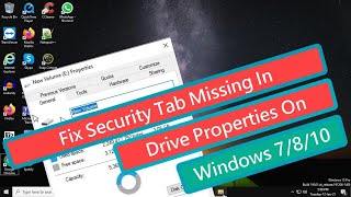 Fix Security Tab Missing In Drive Properties [upl. by Atneuqal]