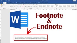 How to Insert Footnote and Endnote in Microsoft Word [upl. by Annyahs]