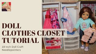 Doll Clothes Closet  How to make a closet for 18quot Dolls [upl. by Thrift431]