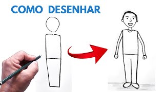 Como desenhar uma pessoa fácil passo a passo  how to draw an easy person [upl. by Kirkpatrick]