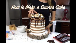 How To Make Drip Smores Cake  CHELSWEETS [upl. by Carola]