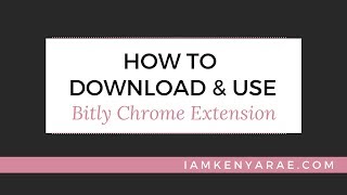 How To Download amp Use Bitly Chrome Extension [upl. by Ellednahc]