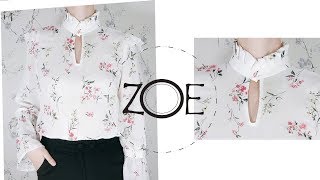 DIY Blouse Tutorial  FREE Sewing Patterns  Zoe DIY [upl. by Rinum]