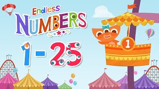 Endless Numbers  Learn to Count from 1 to 25  Simple Addition in English  Originator Games [upl. by Llerrom]