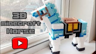 3D Perler Bead Piggy Bank Minecraft Diamond Horse Full Tutorial [upl. by Pelagias]