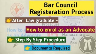 HOW TO ENROLL AS AN ADVOCATE  STATE BAR COUNCIL  MAHARASHTRA amp GOA  STEPS PROCEDURES  AIBE BCI [upl. by Zitah]