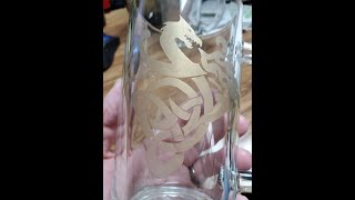 Glass Etching with color [upl. by Atilol]