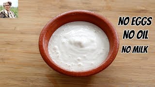 Oil Free amp Eggless Mayonnaise In 1 Minute  How To Make Homemade Mayonnaise In A MixieMixer Grinder [upl. by Yettie]