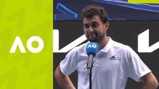 Aslan Karatsev quotIts an unbelievable feelingquot oncourt interview QF  Australian Open 2021 [upl. by Ahsym]