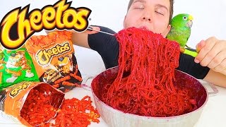 DELICIOUS FLAMIN HOT CHEETOS NOODLES • Mukbang amp Recipe [upl. by Legnaesoj]