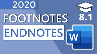 How to Insert and Format Footnotes and Endnotes in Word  81 Master Course 2020 HD [upl. by Retsub944]