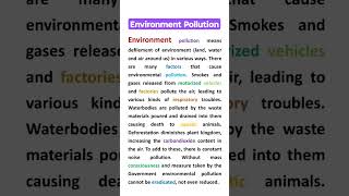 Environment Pollution Paragraph Writing [upl. by Aihsetal]