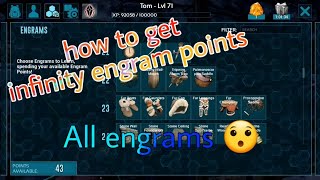 ARK mobile  how to get infinity engram points  get all engrams [upl. by Amelia]