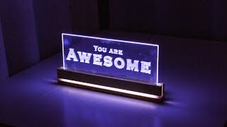 Elegant Acrylic LED Decoration  How to Make a Edge Light Sign Emblem [upl. by Drew383]