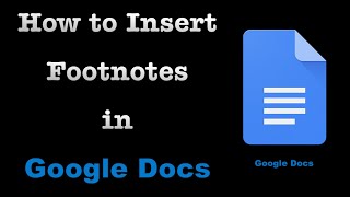 How To Insert Footnotes in Google Docs [upl. by Ilona]