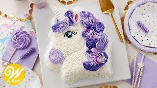 How to Make a Purple Buttercream Unicorn Birthday Cake  Wilton [upl. by Matazzoni]