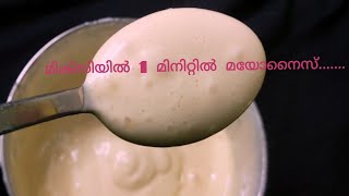 Homemade Mayonnaise in 1 Minute Useing Mixie easy mayonnaise recipe in malayalamUseing egg ampoil [upl. by Ylla]