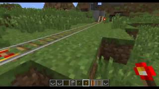 Minecraft  Powered Rail and Minecart Basic Track Setup [upl. by Willett]