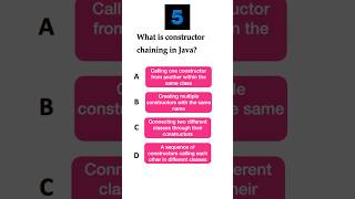 Java Quiz 41  What is constructor chaining in Java java quiz [upl. by Nellad]