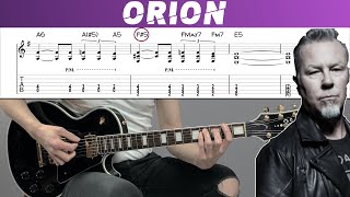 METALLICA  ORION Guitar cover with TAB  Lesson [upl. by Elset554]