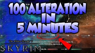 Skyrim Level 100 Alteration Fast and Easy in 5 Minutes Special Edition [upl. by Lemmor549]