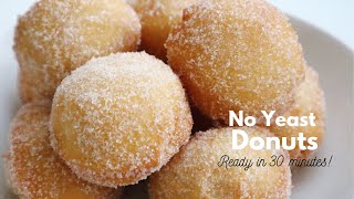 EASY NO YEAST DONUTS  NO KNEAD amp READY IN 30 MINUTES [upl. by Aerdnaz]