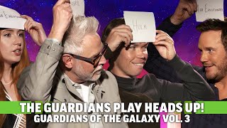 Guardians of the Galaxy 3 Cast amp James Gunn Play MCU Heads Up [upl. by Aynnek]