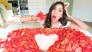 FLAMIN HOT CHEETO MUKBANG CHALLENGE  MEESH LA [upl. by Leeth750]