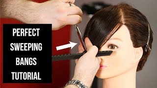 PERFECT Sweeping Bangs Tutorial  TheSalonGuy [upl. by Kerin]