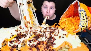 CHEESY CHEETOS ANIMAL STYLE FRIES WITH STRETCHY CHEESE SAUCE • Mukbang amp Recipe [upl. by Ronoel]