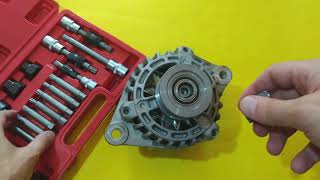 How to Replace Alternators Freewheel Clutch Pulley [upl. by Yelnik564]