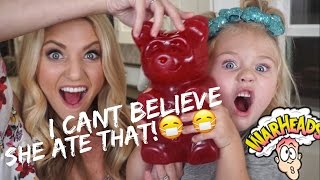 4 YEAR OLD DOES SOUREST GUMMY CHALLENGE EATS REAL PIG FEET W COLLINS KEY [upl. by Carson]