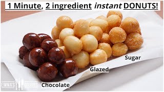 1 Minute 2 Ingredient INSTANT DONUTS  Easy Donuts Recipe [upl. by Goodspeed]