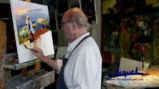 01Demonstration of knife painting by Christian Jequel quotHarvestquot [upl. by Myrwyn]