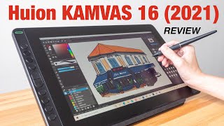 Review Huion Kamvas 16 2021 pen display [upl. by Eelytsirk929]