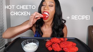 HOT CHEETO FRIED CHICKEN MUKBANG  RECIPE  IM QUITTING MUKBANG [upl. by Anirres]