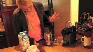 Nespresso Aeroccino Plus Frother Review Frothing Almond Milk [upl. by Sualokcin]