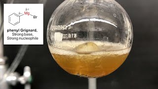 Grignard Reaction Experiment Part 2 Forming Phenylmagnesium Bromide [upl. by Haelem]