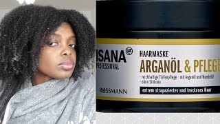 Review  Isana Professional  Arganöl amp Pflege Haarmaske Feuchtigkeitskur [upl. by Eellah]