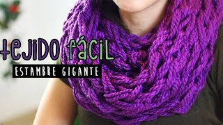 ¡BUFANDA FÁCIL EN 30 MIN Cómo tejer con las manos ✄ Craftingeek [upl. by Tanah]