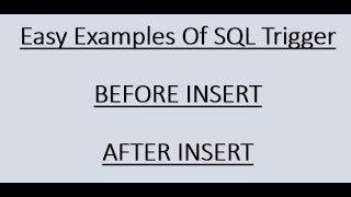 SQL Trigger  BEFORE INSERT  AFTER INSERT [upl. by Rihat]